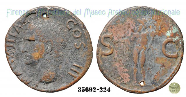 Nettuno con delfino - RIC 58 37-41 d.C. (Roma)