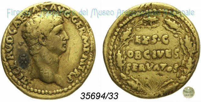 EX SC / OB CIVES / SERVATOS - Ric. 15 41-42 d.C. (Roma)