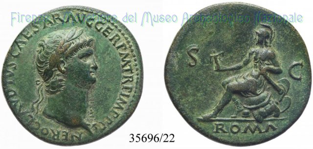 ROMA (con vittoriola e parazonium), S.C. - Ric.275 64 d.C. (Roma)