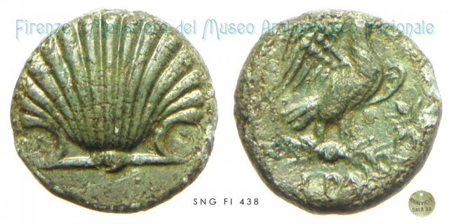 AE_Serie Conchiglia - Aquila ad ali aperte 250-225 a.C. (Graxa)