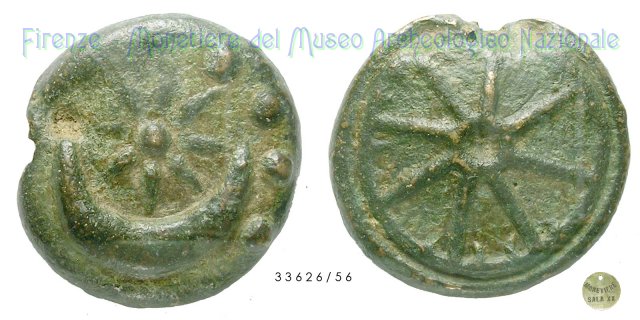 Serie Stella e crescente - Ruota 300-275 a.C. (Incerta Centro Italia)