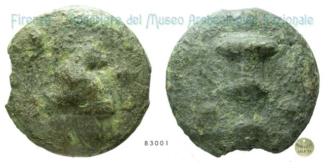 Serie Testa con elmo - Cantharos 300-275 a.C. (Incerta Centro Italia)