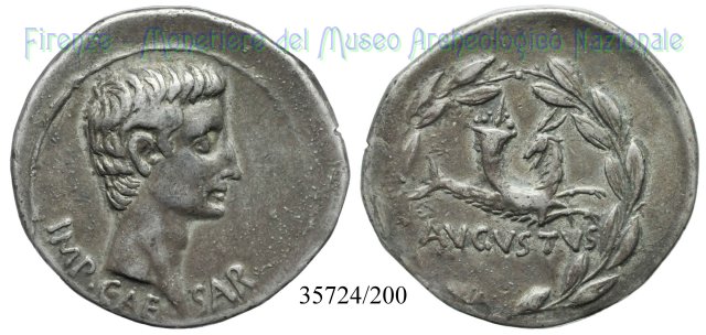 AVGVSTVS / RIC 493 - Capricorno con cornucopia sulla groppa 27-26 a.C. (Pergamum)