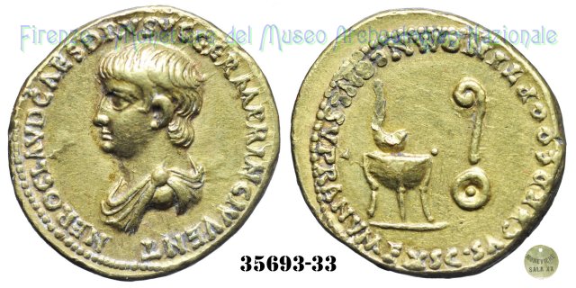 Aureo - NERO CLAVD CAES DRVSVS GERM PRINC IVVENT - Ric 76 50-54 d.C. (Roma)