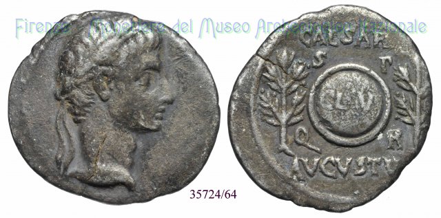 CAESAR AVGVSTVS, Scudo CL V S P Q R / RIC 36a 19-18 a.C. (Colonia Caesaraugusta)