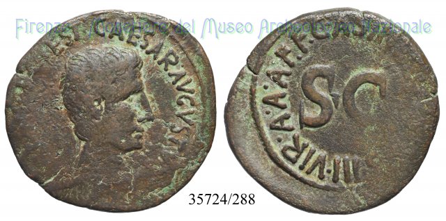 C ASINIVS GALLVS IIIVIR AAAFF / RIC 373 16 a.C. (Roma)