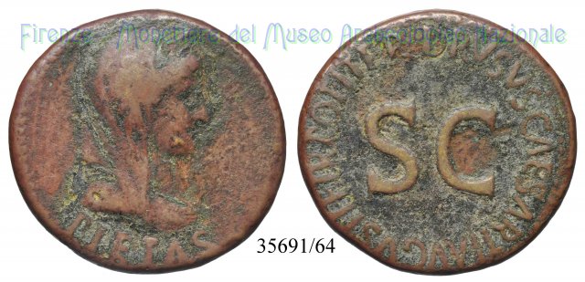 DRVSVS CAESAR TI AVGVSTI F TR POT ITER SC / RIC 43 22-23 d.C. (Roma)