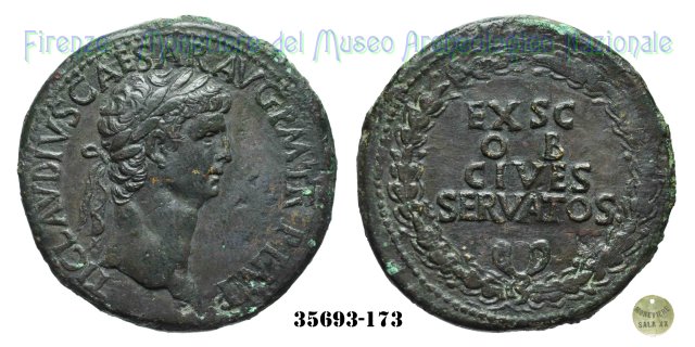 EX S C/OB/CIVES/SERVATOS - Ric. 96 41-50 d.C. (Roma)