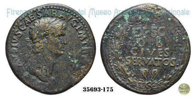 EX S C/OB/CIVES/SERVATOS - Ric. 96 41-50 d.C. (Roma)