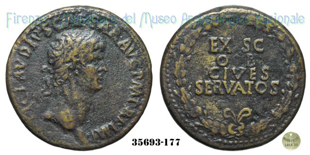 EX S C/OB/CIVES/SERVATOS - Ric. 96 41-50 d.C. (Roma)