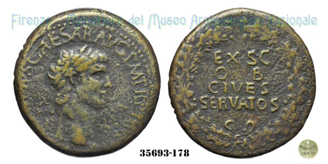 EX S C/OB/CIVES/SERVATOS - Ric. 96 41-50 d.C. (Roma)