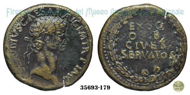 EX S C/OB/CIVES/SERVATOS - Ric. 96 41-50 d.C. (Roma)