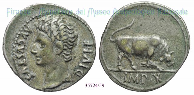 IMP X / RIC 167b 15-13 a.C. (Lugdunum)