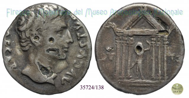 IOV- TON / RIC 64, tempio esastilo 19 a.C. (Colonia Patricia)