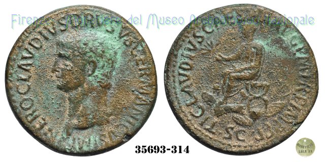 NERO CLAVDIVS DRVSVS GERMANICVS IMP - Claudio seduto - Ric 109  (Roma)