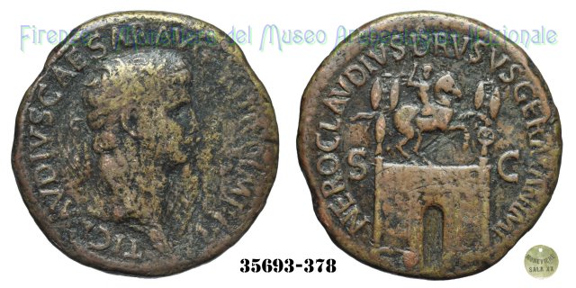 NERO CLAVDIVS DRVSVS GERMAN IMP - Arco tronfale - Ric 114  (Zecca Incerta)