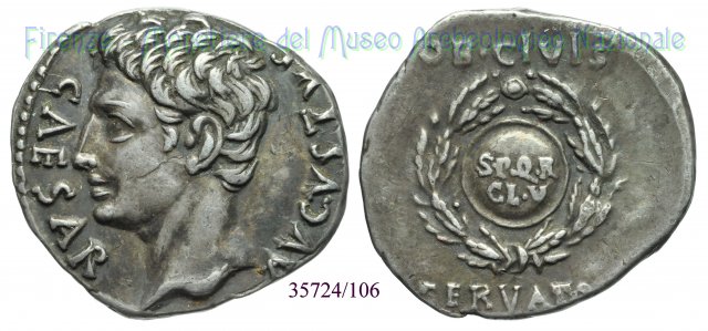 OB CIVIS SERVATOS / RIC 79b 19 a.C. (Colonia Patricia)