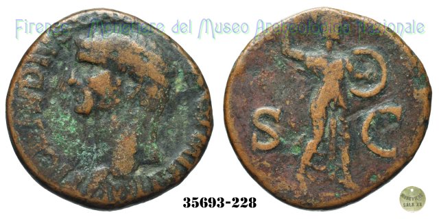 S - C (MInerva a destra) | Ric. 100 41-50 d.C. (Roma)