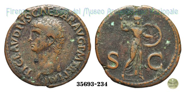 S - C (MInerva a destra) | Ric. 100 41-50 d.C. (Roma)