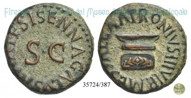 SISENNA GALVS AAAFF S C / RIC 454 - Altare ornato di ghirlanda 5 a.C. (Roma)