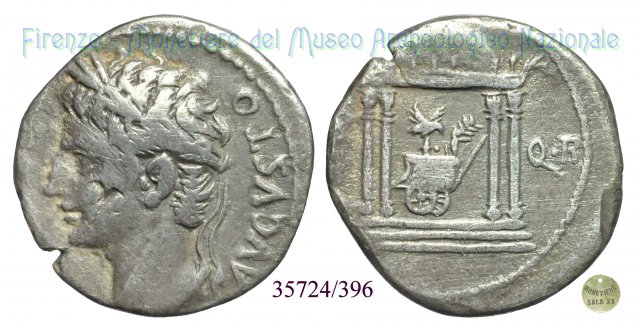 SP- QR / RIC 120, tempio tetrastilo 18 a.C. (Colonia Patricia)