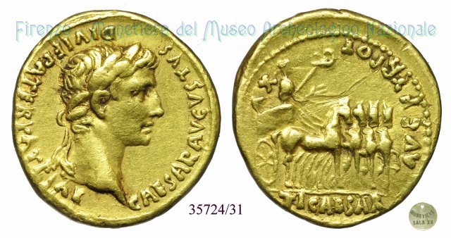 TI CAESAR AVG F TR POT - XV / RIC 221 13-14 d.C. (Lugdunum)
