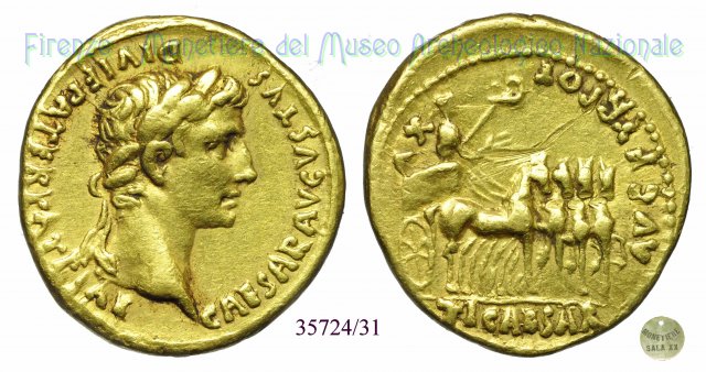 TI CAESAR AVG F TR POT - XV / RIC 221 13-14 d.C. (Lugdunum)