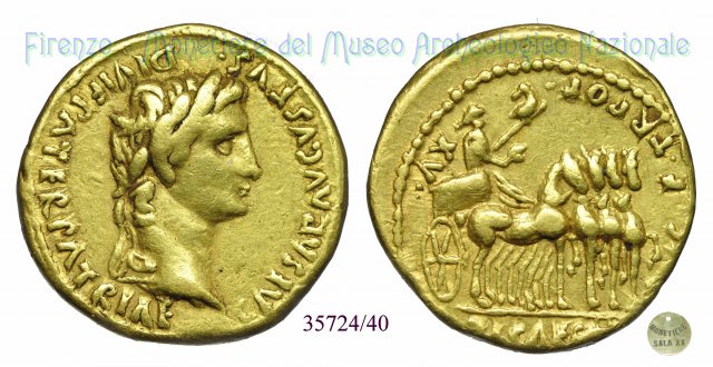 TI CAESAR AVG F TR POT - XV / RIC 221 13-14 d.C. (Lugdunum)