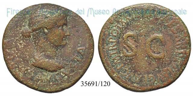 TI CAESAR DIVI AVG F AVG TR POT XXIIII S C 22-23 d.C. (Roma)