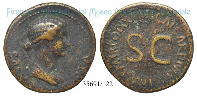 TI CAESAR DIVI AVG F AVG TR POT XXIIII S C 22-23 d.C. (Roma)