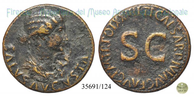 TI CAESAR DIVI AVG F AVG TR POT XXIIII S C 22-23 d.C. (Roma)