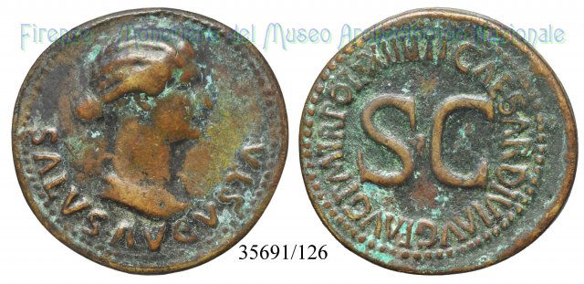 TI CAESAR DIVI AVG F AVG TR POT XXIIII S C 22-23 d.C. (Roma)