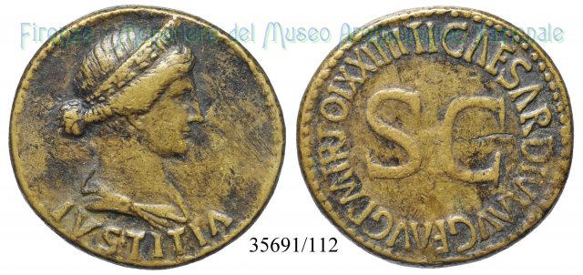 TI CAESAR DIVI AVG F AVG TR POT XXIIII SC 22-23 d.C. (Roma)