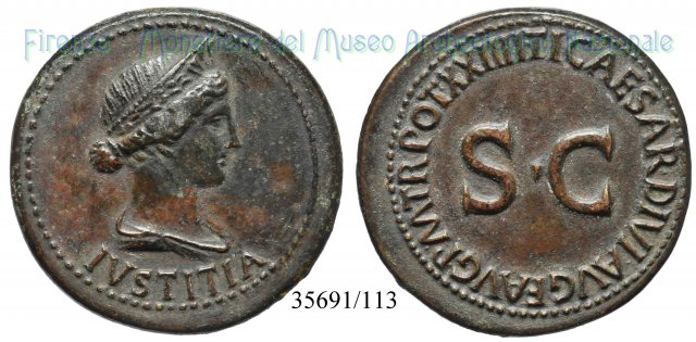 TI CAESAR DIVI AVG F AVG TR POT XXIIII SC 22-23 d.C. (Roma)