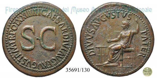 TI CAESAR DIVI AVG F AVGVST PM TR POT XXIIII - Ric 49 22-23 d.C. (Roma)