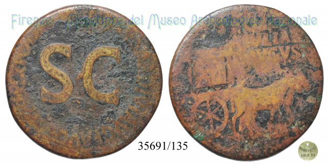 TI CAESAR DIVI AVG F AVGVST PM TR POT XXIIII S C 22-23 d.C. (Roma)