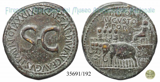 TI CAESAR DIVI AVG F AVGVST PM TR POT XXXIIX S C - RIC 68 36-37 d.C. (Roma)