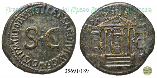 TI CAESAR DIVI AVG F AVGVST PM TR POT XXXIIX S C 36-37 d.C. (Roma)