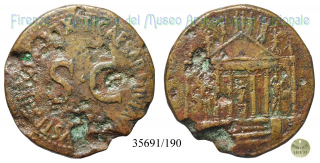 TI CAESAR DIVI AVG F AVGVST PM TR POT XXXIIX S C 36-37 d.C. (Roma)