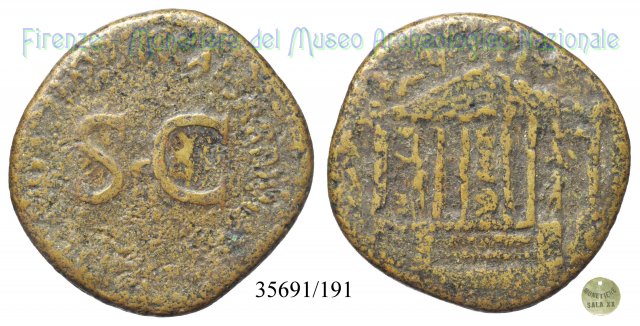 TI CAESAR DIVI AVG F AVGVST PM TR POT XXXIIX S C 36-37 d.C. (Roma)