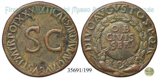 TI CAESAR DIVI AVG F AVGVST PM TR POT XXXIIX S C 36-37 d.C. (Roma)