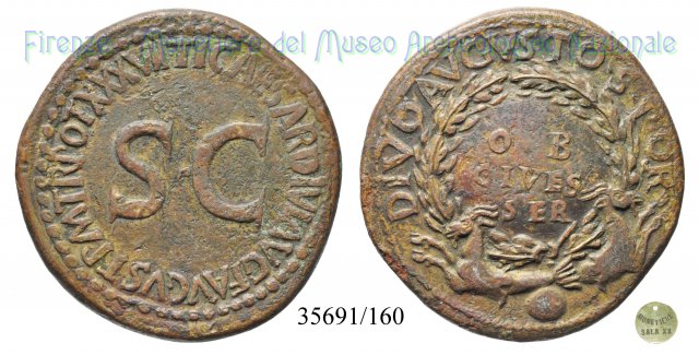 TI CAESAR DIVI AVG F AVGVST PM TR POT XXXVII S C 35-36 d.C. (Roma)