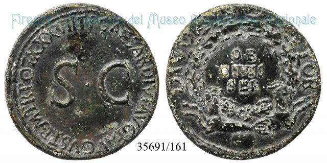 TI CAESAR DIVI AVG F AVGVST PM TR POT XXXVII S C 35-36 d.C. (Roma)