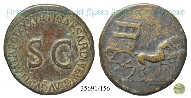 TI CAESAR DIVI AVG F AVGVST PM TR POT XXXVII S C 35-36 d.C. (Roma)