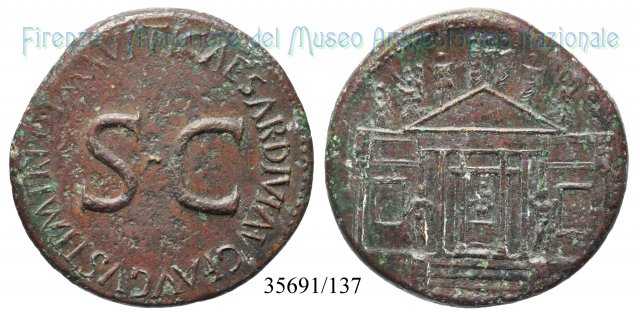 TI CAESAR DIVI AVG F AVGVST PM TR POT XXXVI S C 34-35 d.C. (Roma)