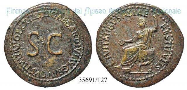 TI CAESAR DIVI AVG F AVGVST PM TRPOTXXIIII - Ric 48 21-22 d.C. (Roma)