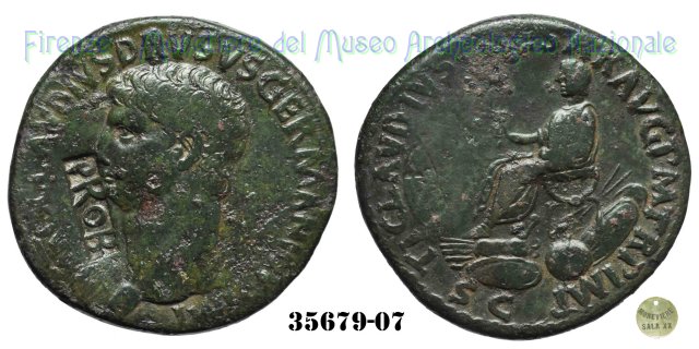 TI CLAVDIVS CAESAR AVG PM TR P IMP - Claudio togato seduto - Ric 93 41-50 d.C. (Roma)