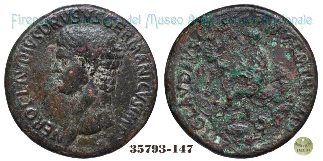 TI CLAVDIVS CAESAR AVG PM TR P IMP - Claudio togato seduto - Ric 93 41-50 d.C. (Roma)
