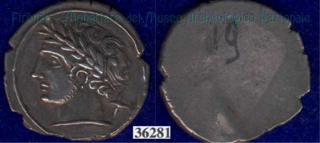 Testa di Aplu / senza tipo (HN Italy 168) 400 a.C. (Pupluna)