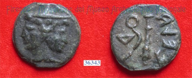 Testa di Culsans / Clava (HN Italy 109c) 299-200 a.C. (Velathri)